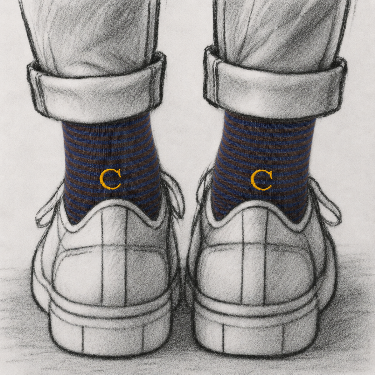 Blaue Herrensocken mit roten Initialen – Stretch-Baumwolle – Größe 40/45 – 101