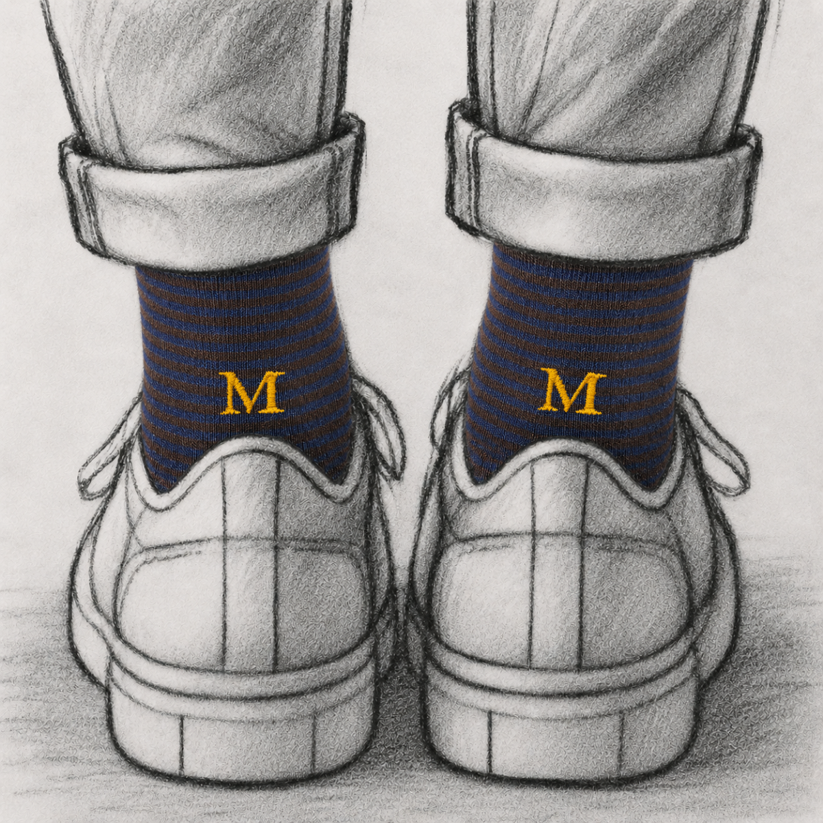 Blaue Herrensocken mit roten Initialen – Stretch-Baumwolle – Größe 40/45 – 101