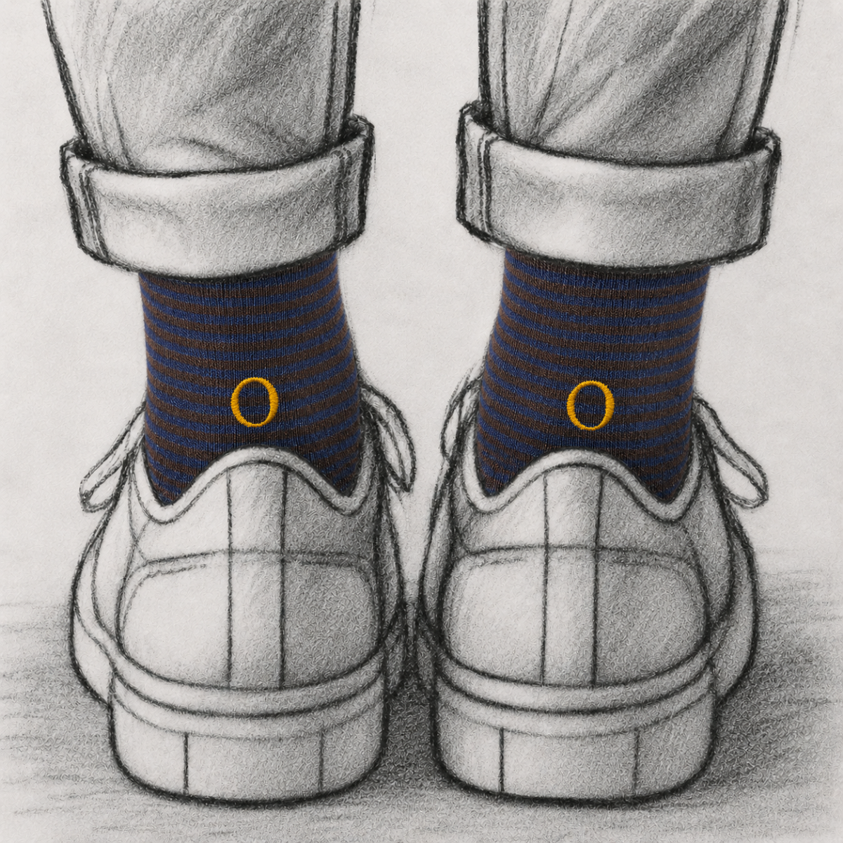 Blaue Herrensocken mit roten Initialen – Stretch-Baumwolle – Größe 40/45 – 101