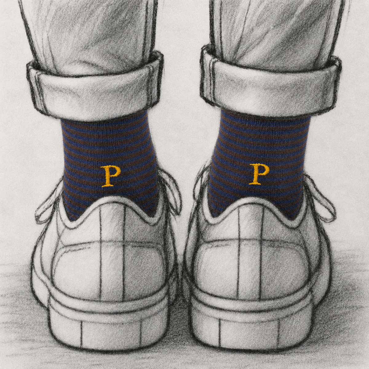 Blaue Herrensocken mit roten Initialen – Stretch-Baumwolle – Größe 40/45 – 101