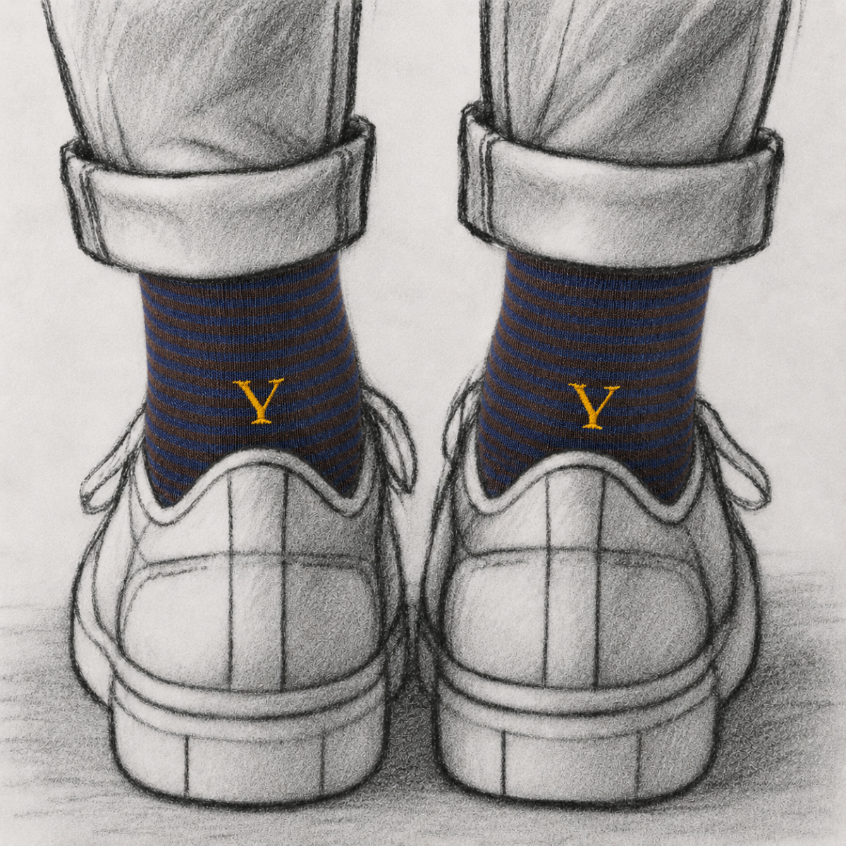 Blaue Herrensocken mit roten Initialen – Stretch-Baumwolle – Größe 40/45 – 101