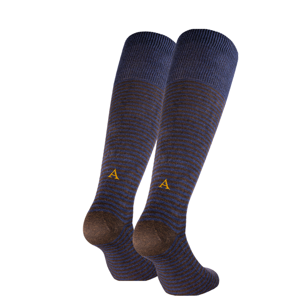 Men's Blue Socks with Red Initials - Stretch Cotton - Size 40/45 - 101