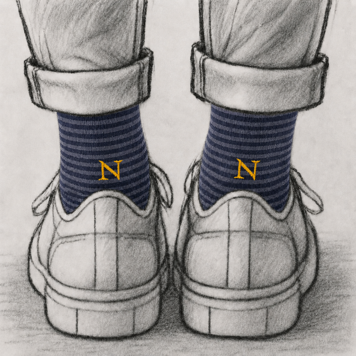 Blaue Herrensocken mit roten Initialen – Stretch-Baumwolle – Größe 40/45 – 101
