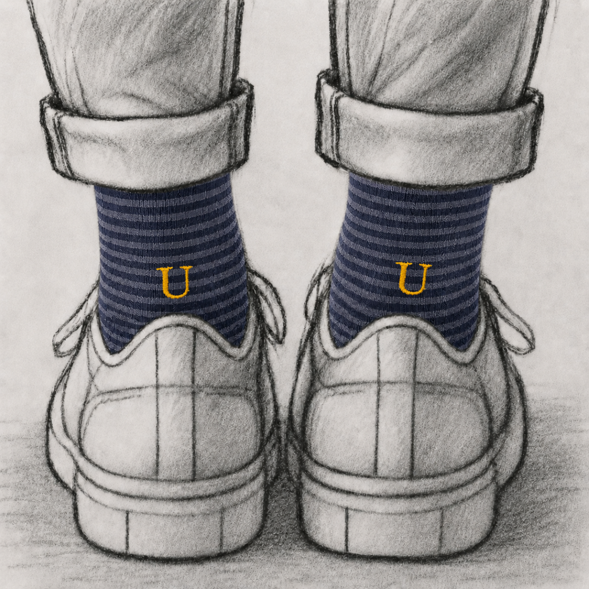Blaue Herrensocken mit roten Initialen – Stretch-Baumwolle – Größe 40/45 – 101