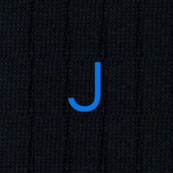 Men's Blue Socks with Grey Initials - Extra fine Cashmere Blend - Size 43/45 - 172