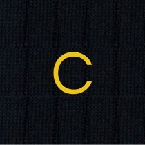 Blue Men's Socks with Mustard Initials - Filo di scozia Super light Stretch - Size 40/45 - 154