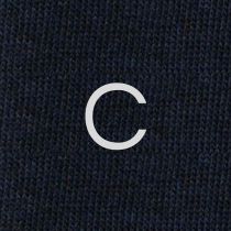 Men's Blue Socks with Grey Initials - Extra fine Cashmere Blend - Size 43/45 - 172