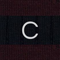 Blue / Burgundy Striped Men's Socks - Stretch Cotton - Size 40/45 - 272