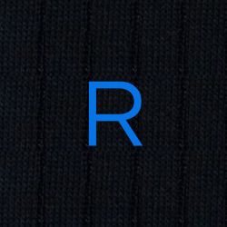 Men's Blue Socks with Grey Initials - Extra fine Cashmere Blend - Size 43/45 - 172