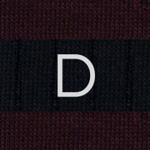 Blue / Burgundy Striped Men's Socks - Stretch Cotton - Size 40/45 - 272