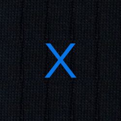 Men's Blue Socks with Grey Initials - Extra fine Cashmere Blend - Size 43/45 - 172