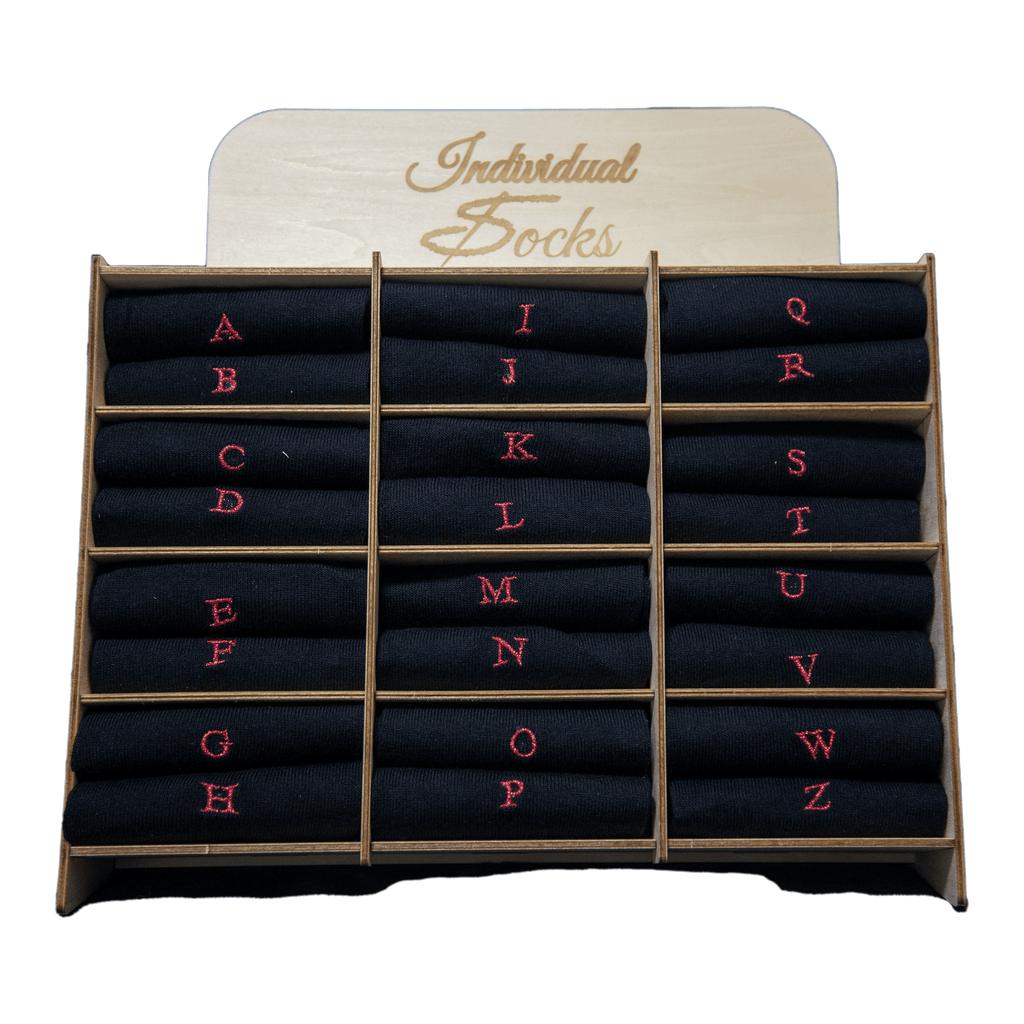 Calze Donna Cotone Stretch | Nero Iniziali Ricamate Rosa | Taglia 36/39 | Lunghezza Polpaccio