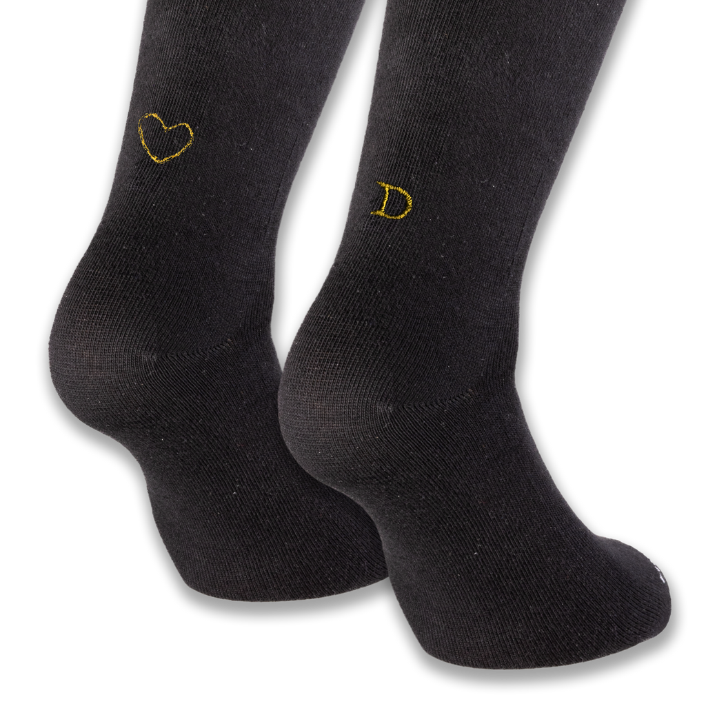 Calze Cuore Oro Personalizzate con iniziali ricamate | 100% Made in Italy | Individual Socks