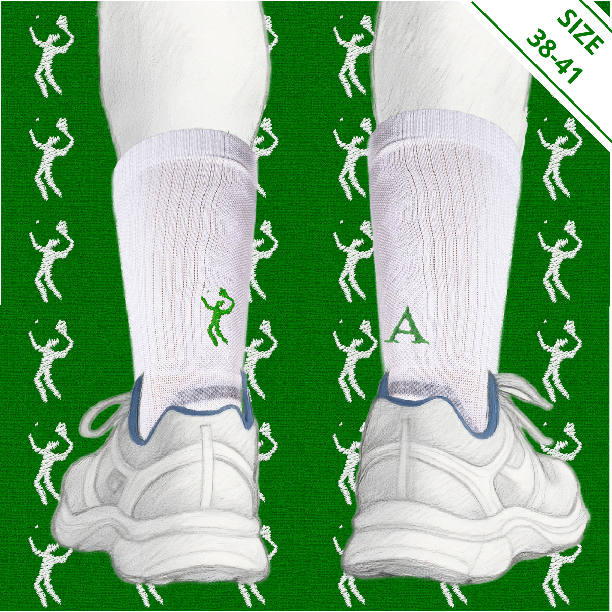 Blaue Herrensocken mit roten Initialen – Stretch-Baumwolle – Größe 40/45 – 101