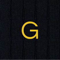 Blue Men's Socks with Mustard Initials - Filo di scozia Super light Stretch - Size 40/45 - 154