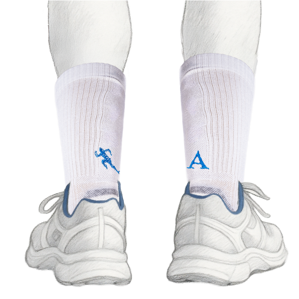 Men's Blue Socks with Red Initials - Stretch Cotton - Size 40/45 - 101