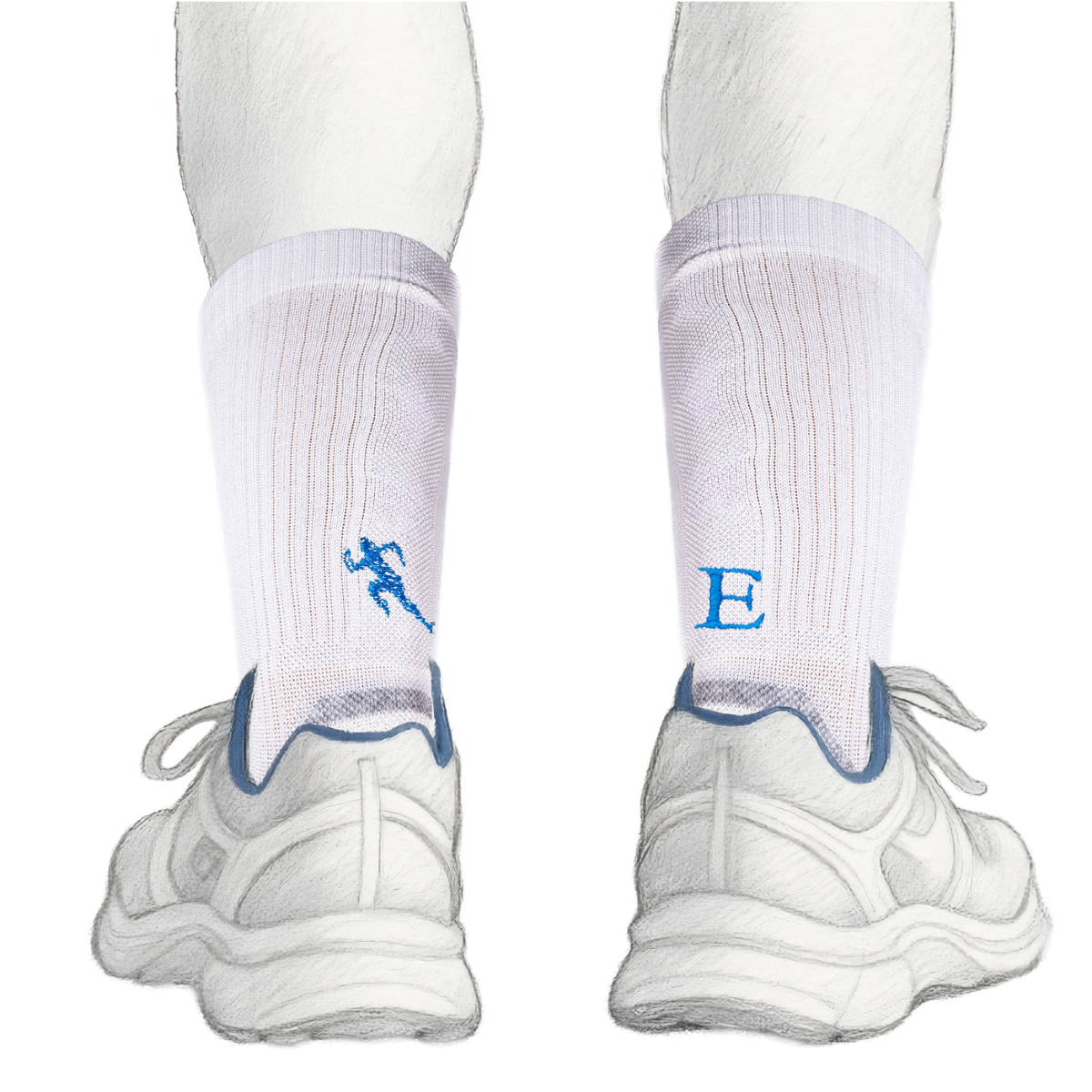 Blaue Herrensocken mit roten Initialen – Stretch-Baumwolle – Größe 40/45 – 101