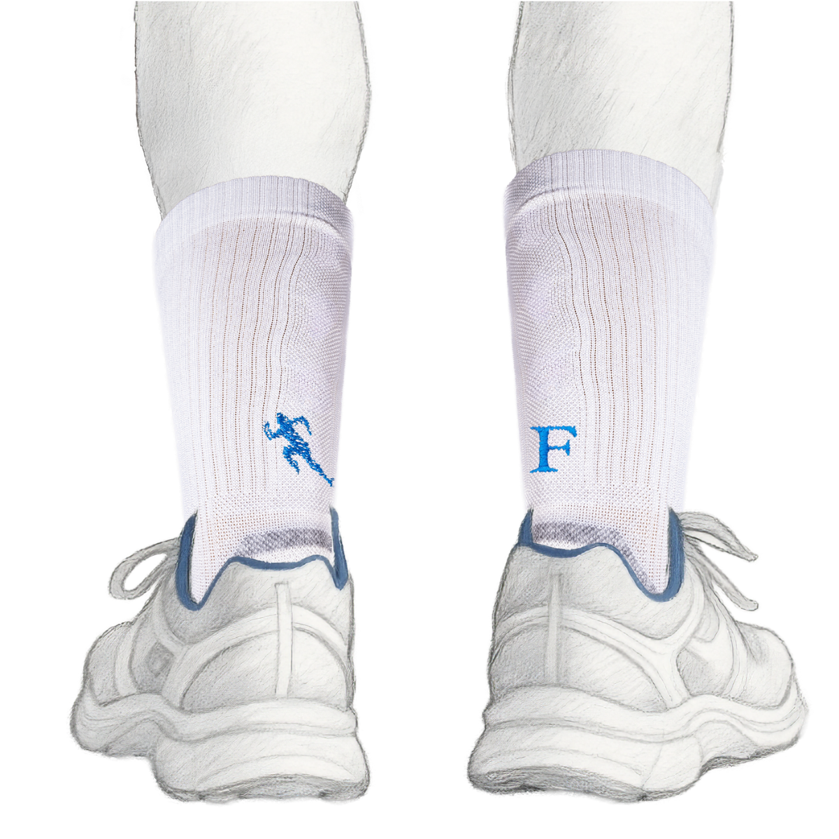Blaue Herrensocken mit roten Initialen – Stretch-Baumwolle – Größe 40/45 – 101