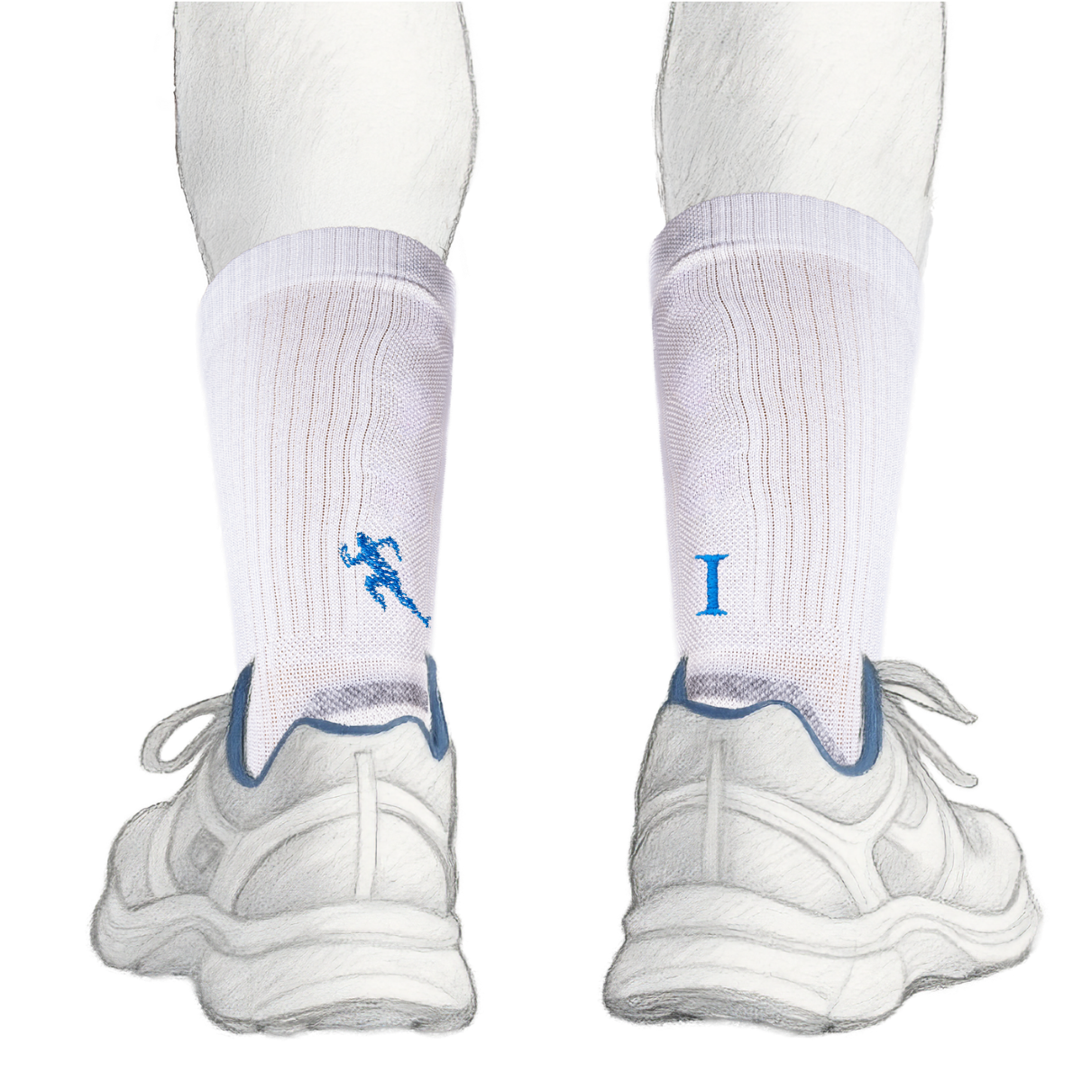 Blaue Herrensocken mit roten Initialen – Stretch-Baumwolle – Größe 40/45 – 101