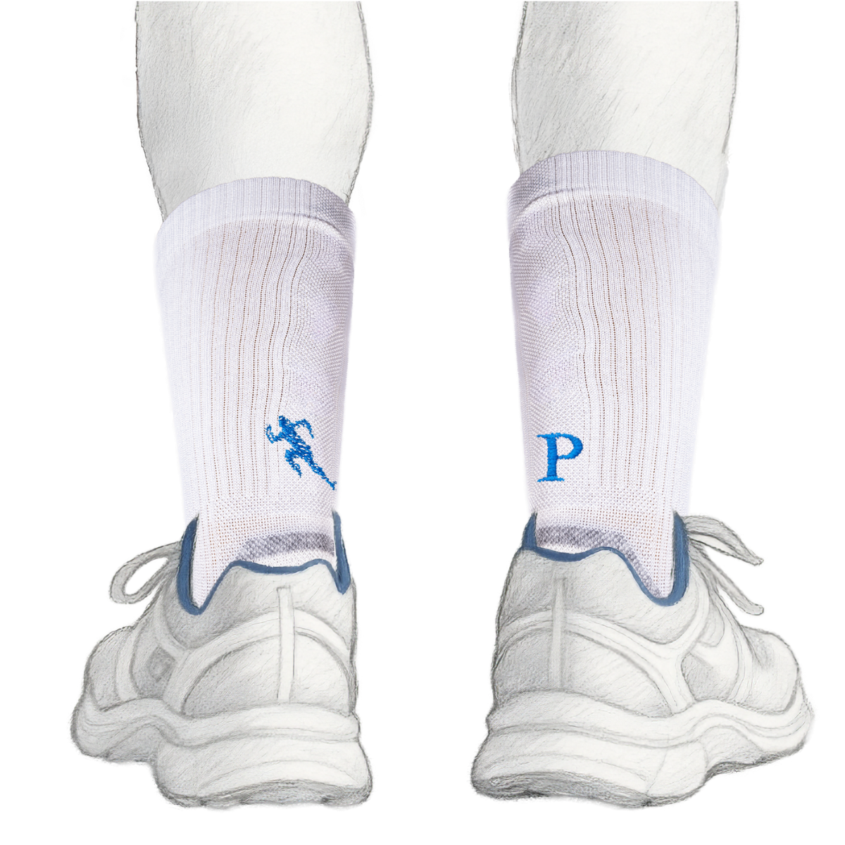 Blaue Herrensocken mit roten Initialen – Stretch-Baumwolle – Größe 40/45 – 101