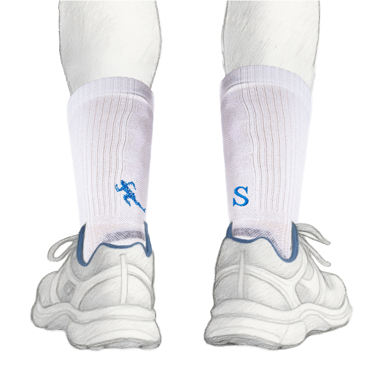 Blaue Herrensocken mit roten Initialen – Stretch-Baumwolle – Größe 40/45 – 101