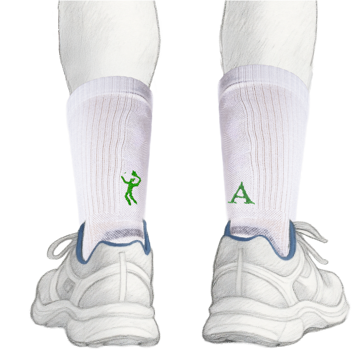 Blaue Herrensocken mit roten Initialen – Stretch-Baumwolle – Größe 40/45 – 101