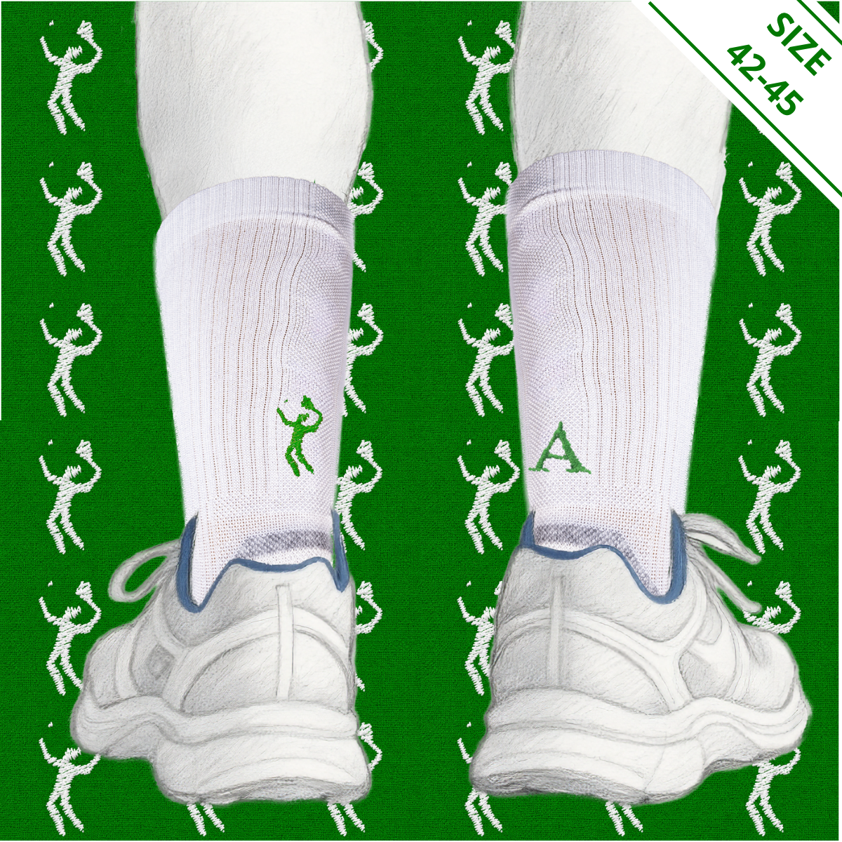 Blaue Herrensocken mit roten Initialen – Stretch-Baumwolle – Größe 40/45 – 101