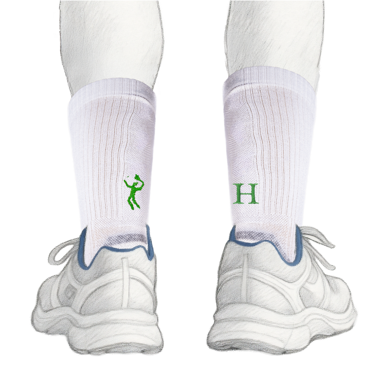 Blaue Herrensocken mit roten Initialen – Stretch-Baumwolle – Größe 40/45 – 101