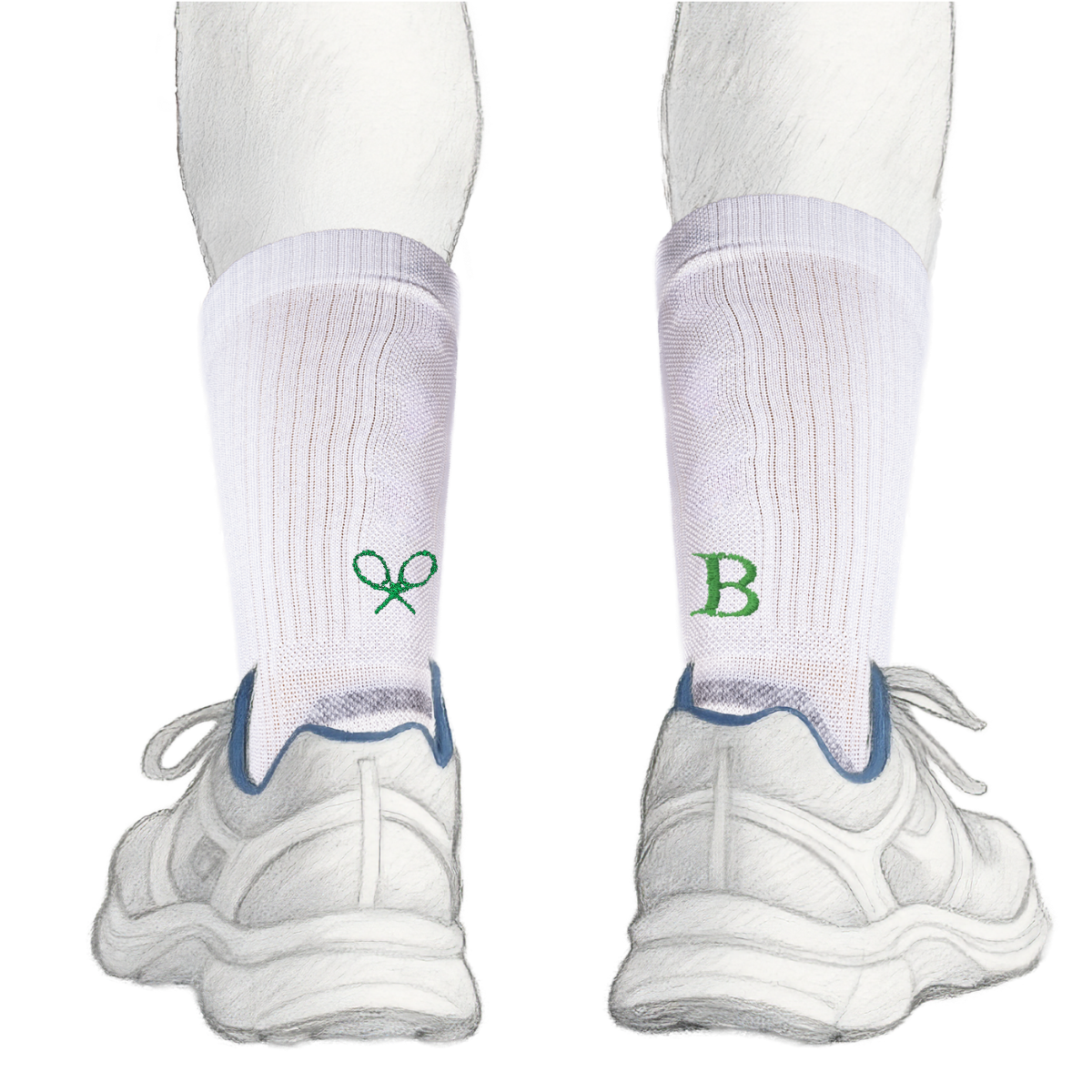 Blaue Herrensocken mit roten Initialen – Stretch-Baumwolle – Größe 40/45 – 101