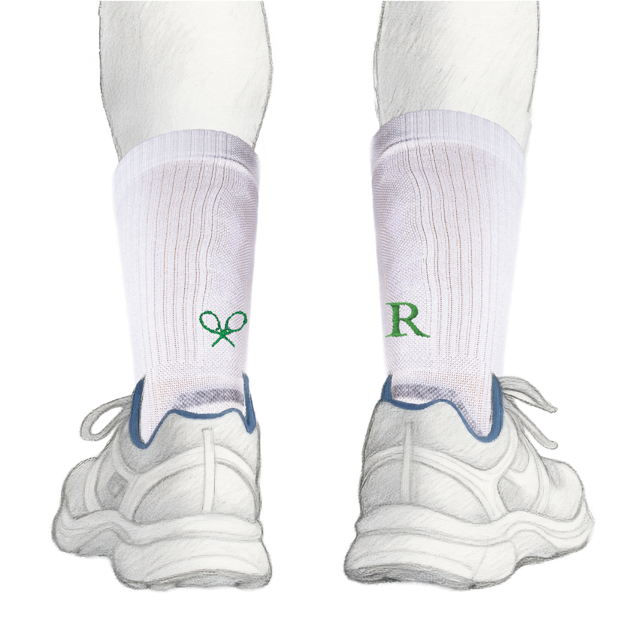 Blaue Herrensocken mit roten Initialen – Stretch-Baumwolle – Größe 40/45 – 101
