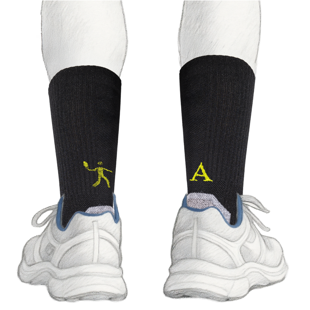 Men's Blue Socks with Red Initials - Stretch Cotton - Size 40/45 - 101