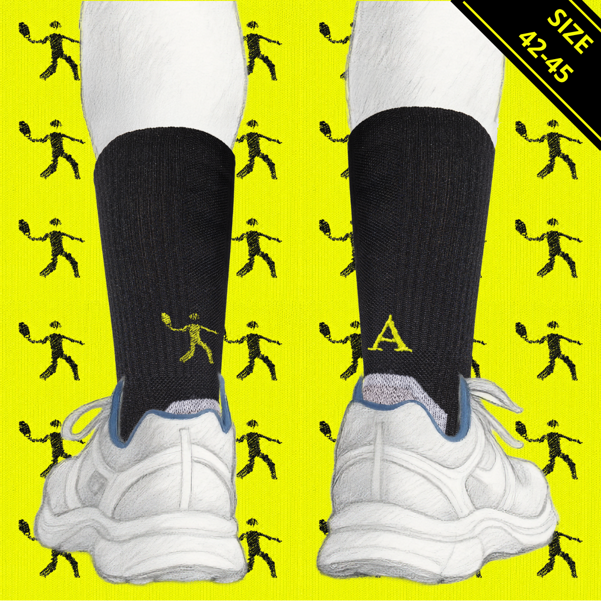 Blaue Herrensocken mit roten Initialen – Stretch-Baumwolle – Größe 40/45 – 101