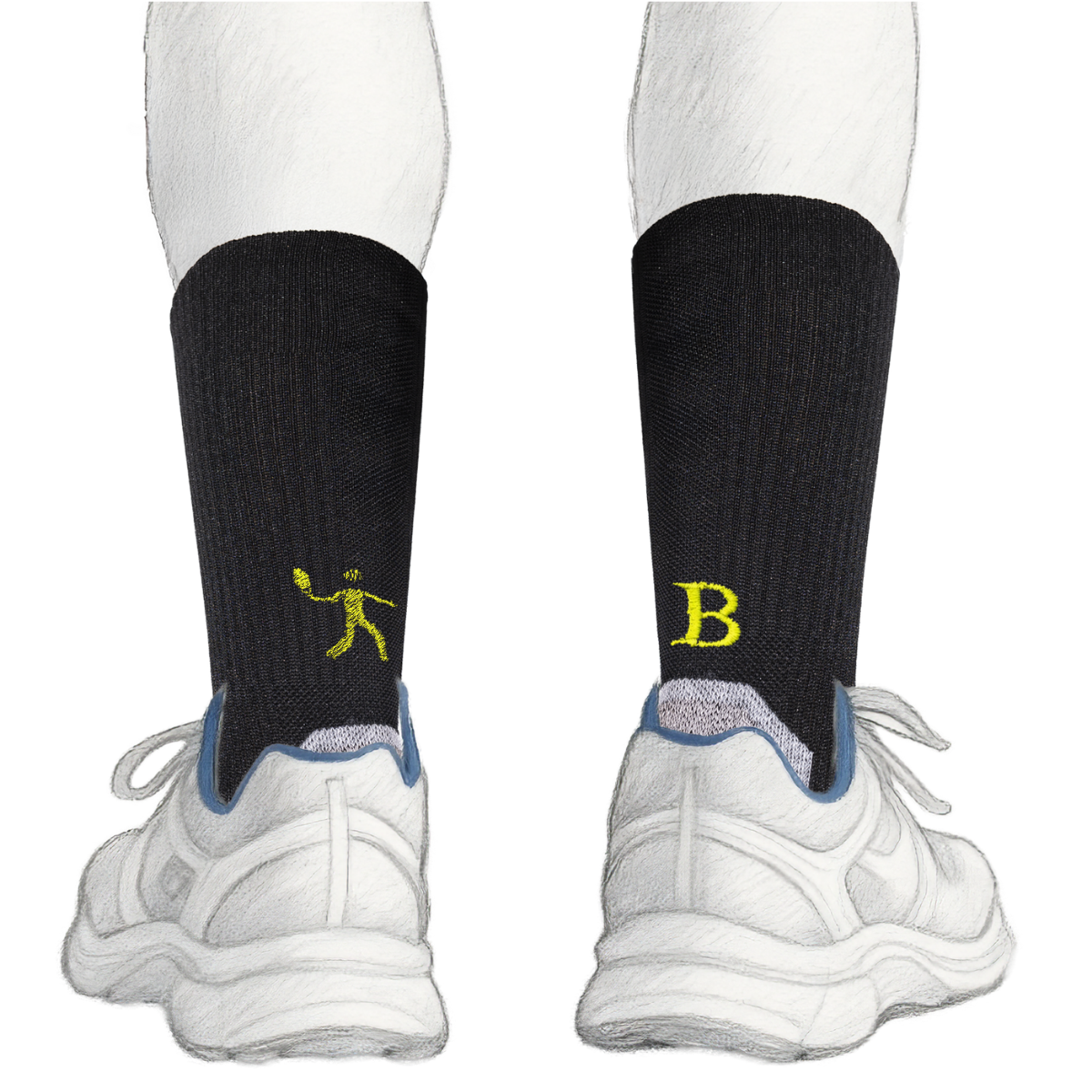 Blaue Herrensocken mit roten Initialen – Stretch-Baumwolle – Größe 40/45 – 101