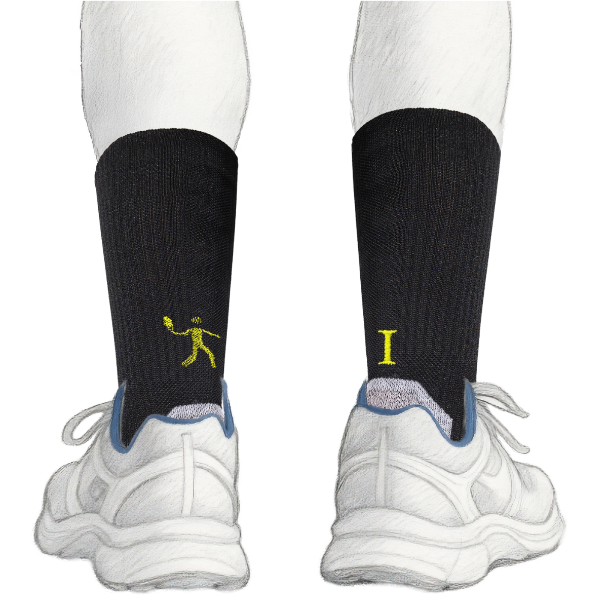 Blaue Herrensocken mit roten Initialen – Stretch-Baumwolle – Größe 40/45 – 101