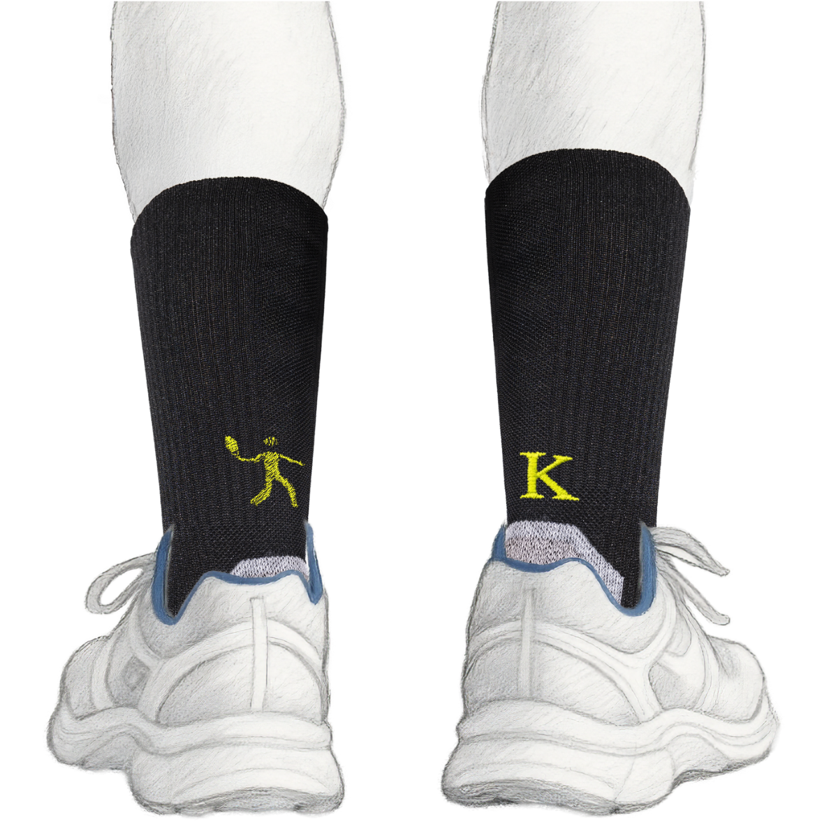 Blaue Herrensocken mit roten Initialen – Stretch-Baumwolle – Größe 40/45 – 101
