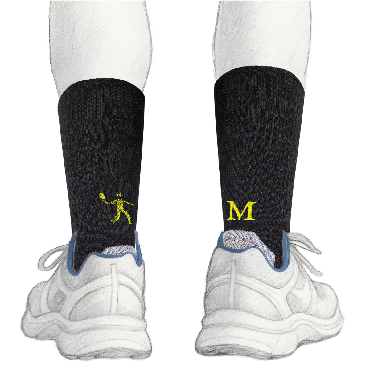 Blaue Herrensocken mit roten Initialen – Stretch-Baumwolle – Größe 40/45 – 101