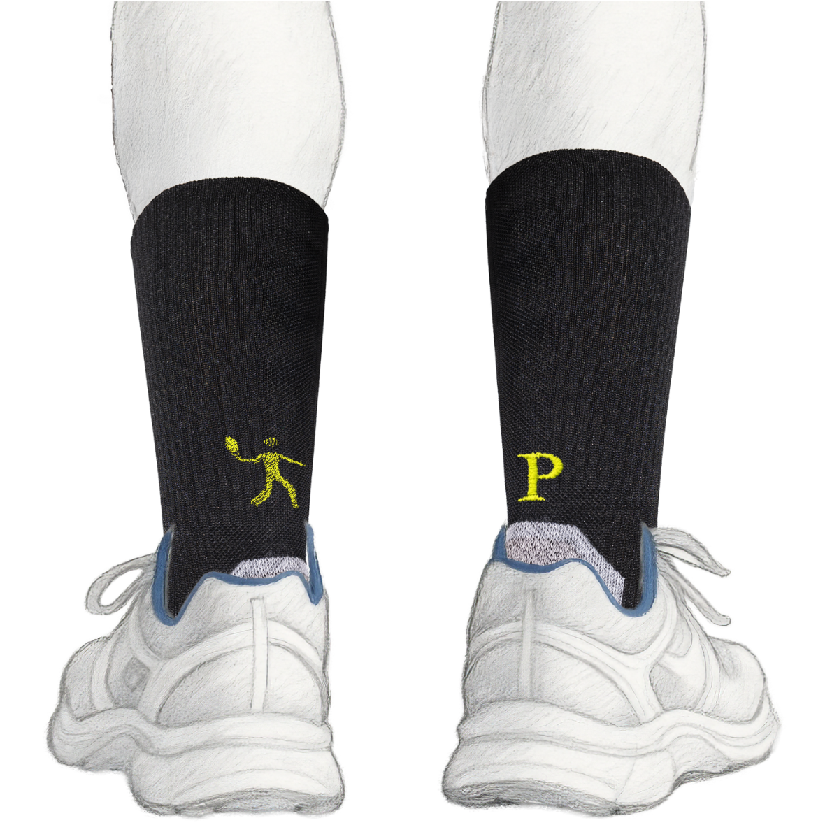 Blaue Herrensocken mit roten Initialen – Stretch-Baumwolle – Größe 40/45 – 101