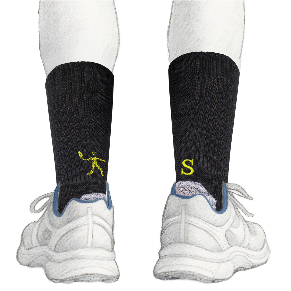 Blaue Herrensocken mit roten Initialen – Stretch-Baumwolle – Größe 40/45 – 101