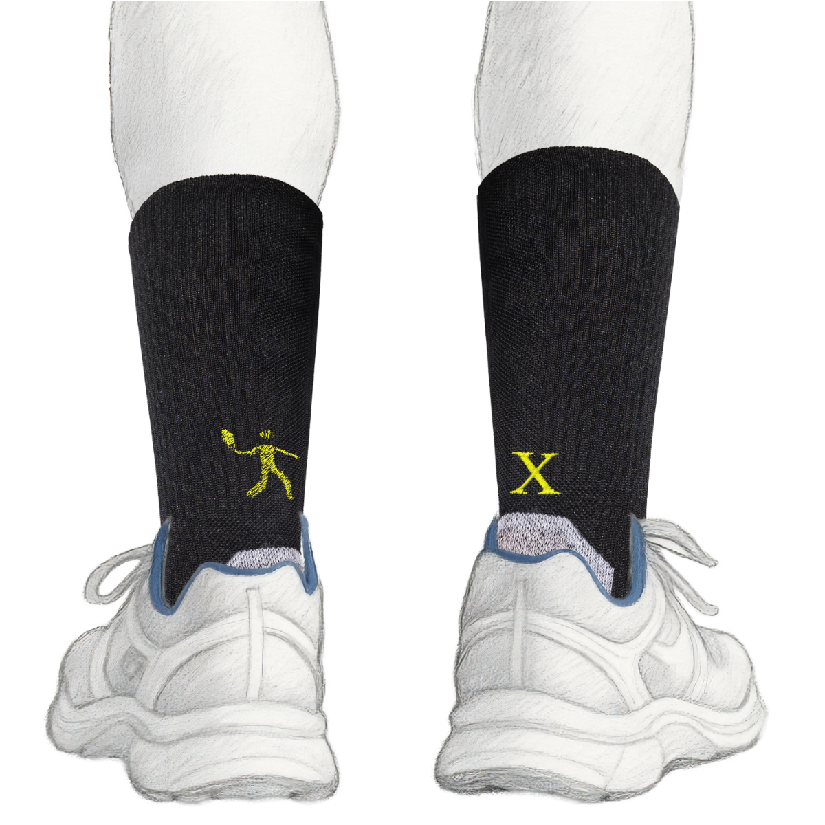 Blaue Herrensocken mit roten Initialen – Stretch-Baumwolle – Größe 40/45 – 101