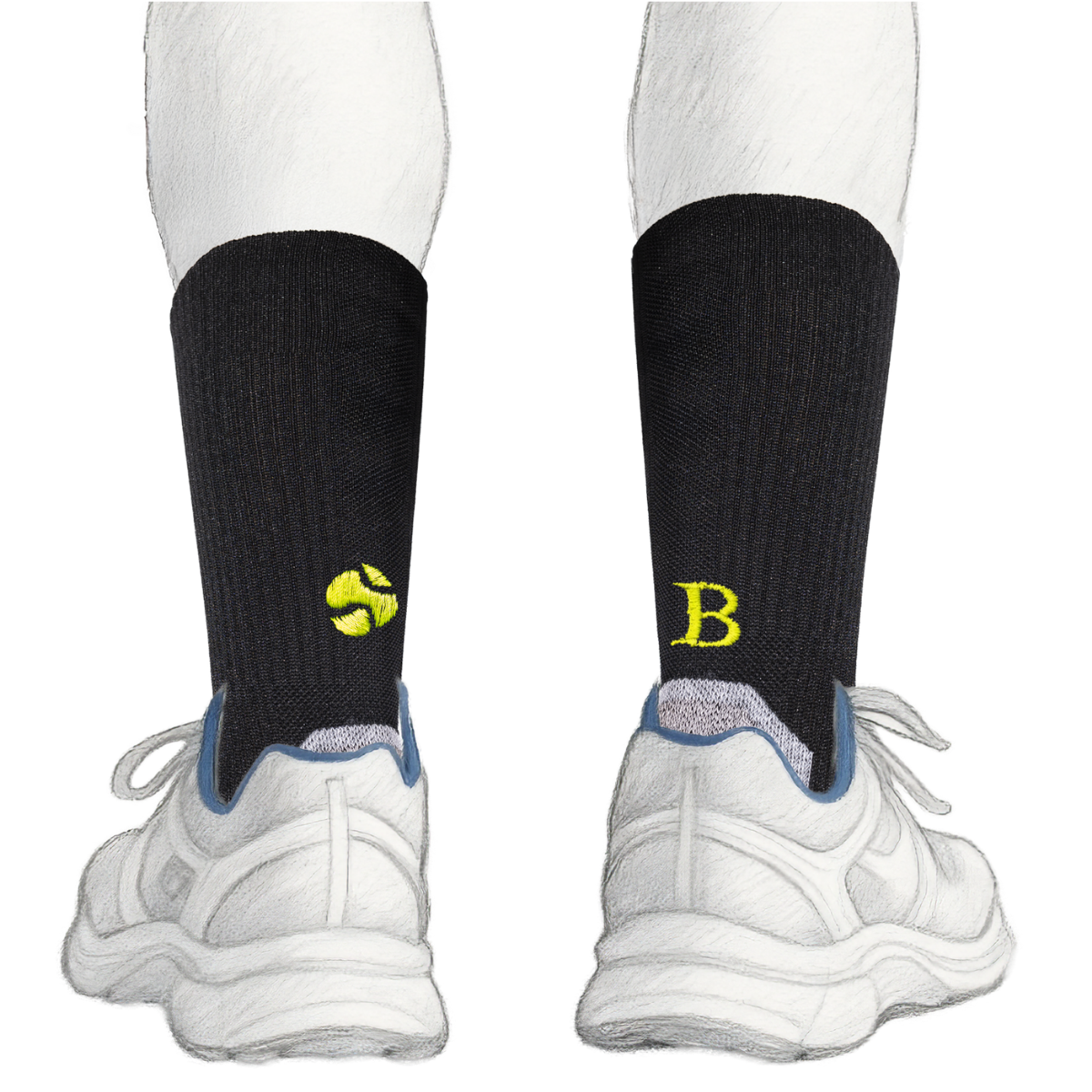 Blaue Herrensocken mit roten Initialen – Stretch-Baumwolle – Größe 40/45 – 101