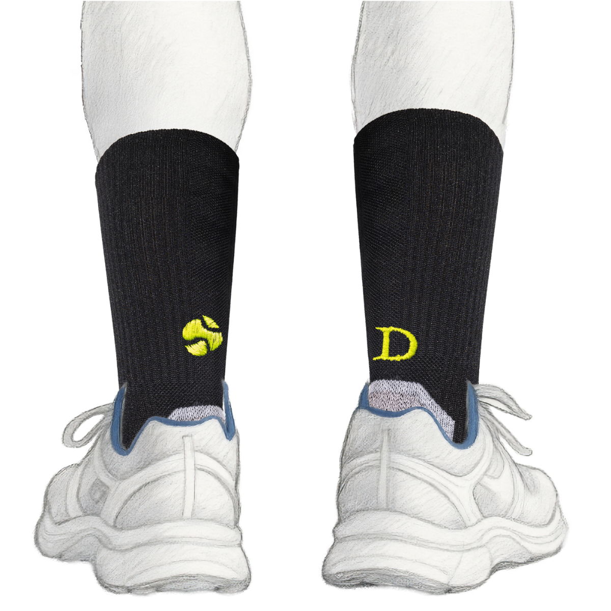 Blaue Herrensocken mit roten Initialen – Stretch-Baumwolle – Größe 40/45 – 101