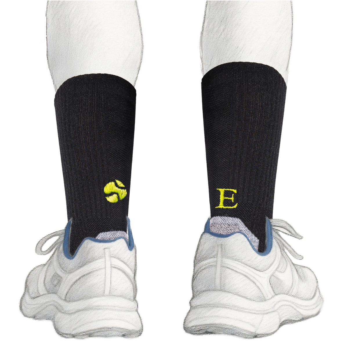 Blaue Herrensocken mit roten Initialen – Stretch-Baumwolle – Größe 40/45 – 101