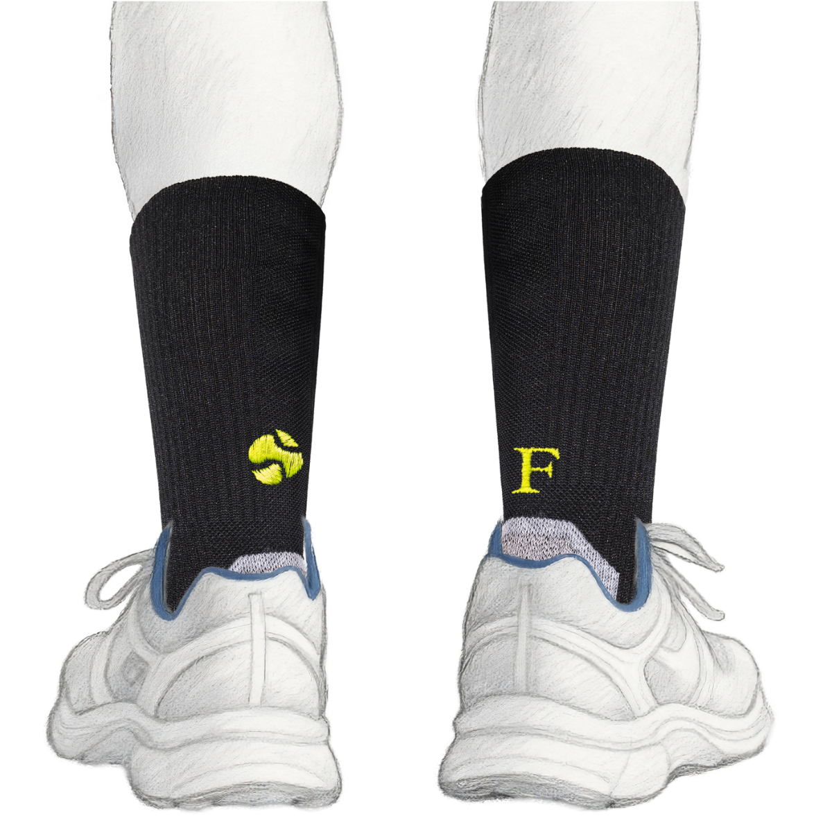 Blaue Herrensocken mit roten Initialen – Stretch-Baumwolle – Größe 40/45 – 101