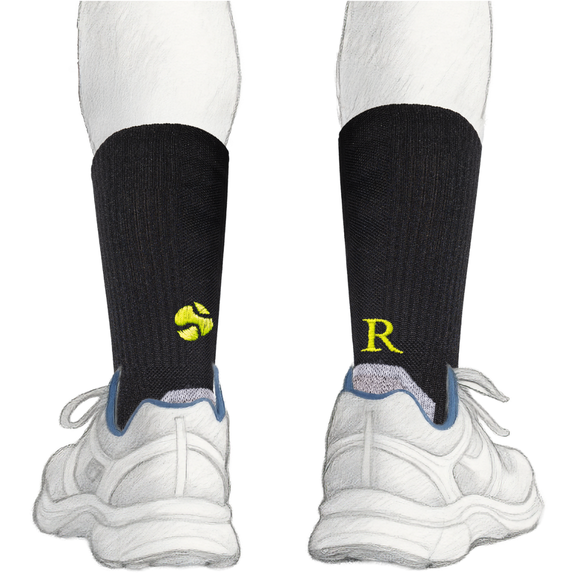 Blaue Herrensocken mit roten Initialen – Stretch-Baumwolle – Größe 40/45 – 101