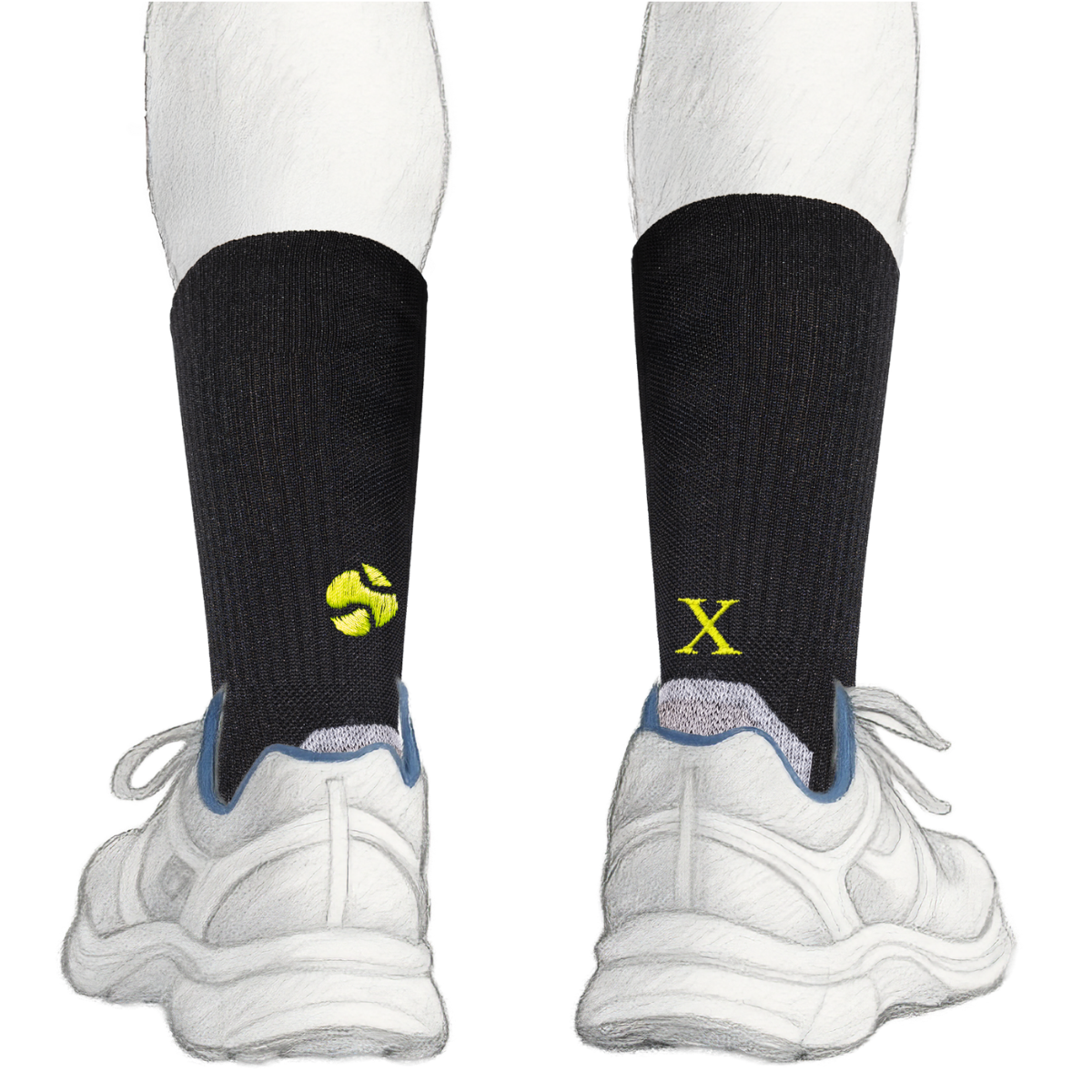 Blaue Herrensocken mit roten Initialen – Stretch-Baumwolle – Größe 40/45 – 101