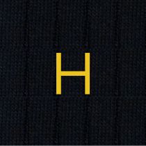 Blue Men's Socks with Mustard Initials - Filo di scozia Super light Stretch - Size 40/45 - 154