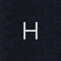 Men's Blue Socks with Grey Initials - Extra fine Cashmere Blend - Size 43/45 - 172