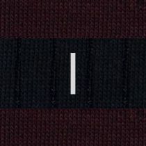 Blue / Burgundy Striped Men's Socks - Stretch Cotton - Size 40/45 - 272
