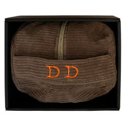 Beauty Case in velluto con iniziali ricamate