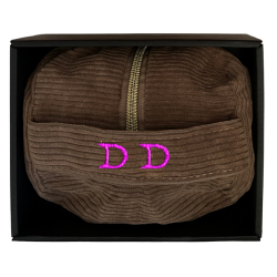 Beauty Case in velluto con iniziali ricamate